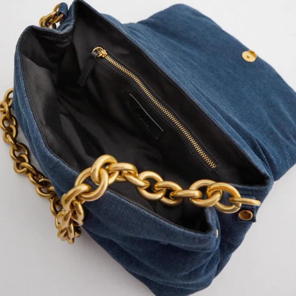 Zara Denim Quilted Bag Bloggers Favorite N… - Picture 2 of 10
